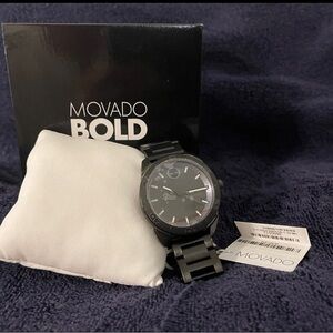 Movado Bold Quartz Movement Black Stainless Steel
